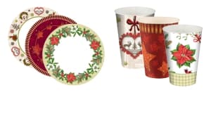 Einwegteller & Einwegbecher für Weihnachten