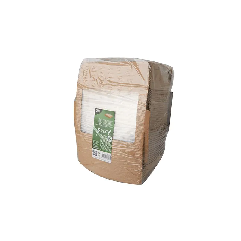 Feinkostboxen, Pappe mit Sichtfenster aus PLA "pure" eckig 1000 ml 15 x 19,5 cm x 4,5 cm braun "100% Fair" - Bild 2