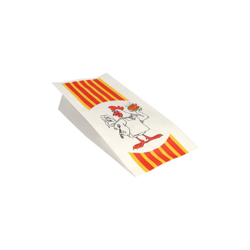 Hähnchenbeutel, Papier mit HDPE-Einlage, 28 x 13 x 8 cm, "Grillhähnchen" - Bild 1 Hähnchenbeutel, Papier mit HDPE-Einlage, 28 x 13 x 8 cm, "Grillhähnchen" - Bild 1