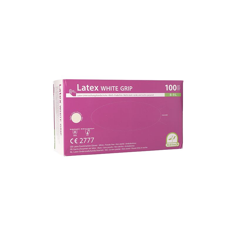 Latexhandschuhe puderfrei "White Grip" natur Größe L - Bild 1