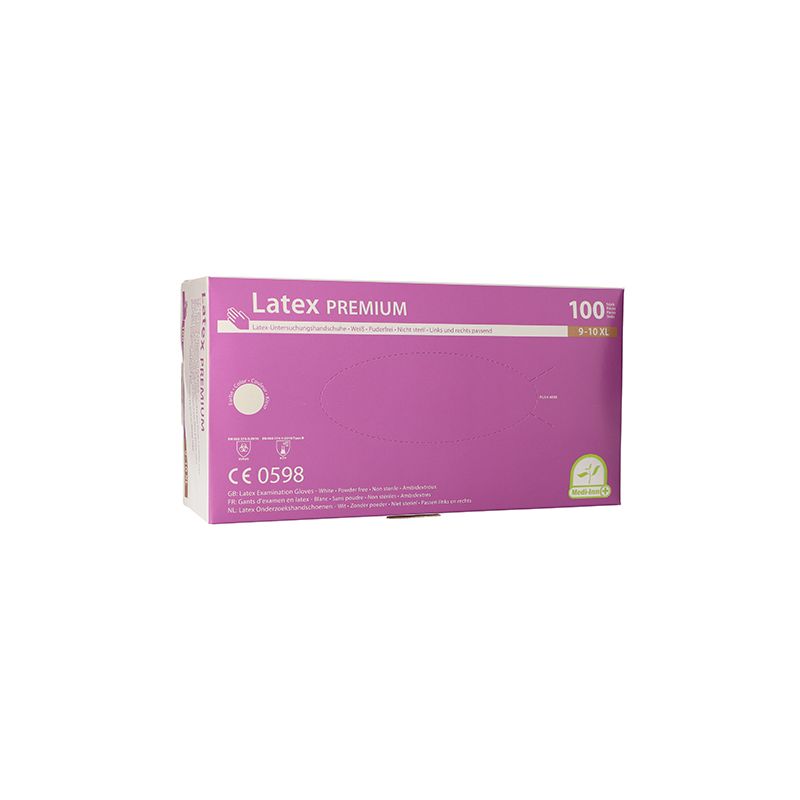 Latexhandschuhe, puderfrei, weiss, Größe XL, "Medi-Inn®" "Premium" - Bild 1