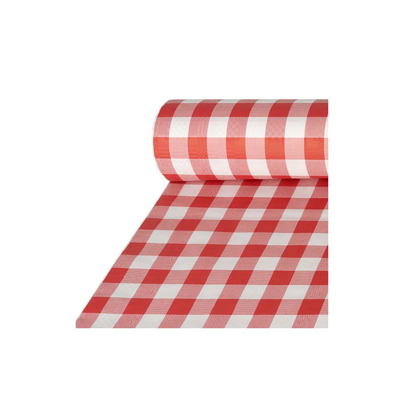 Papiertischdecke, rot mit Damastprägung 50 x 1 m "Vichy Karo" - Bild 1 Papiertischdecke, rot mit Damastprägung 50 x 1 m "Vichy Karo" - Bild 1
