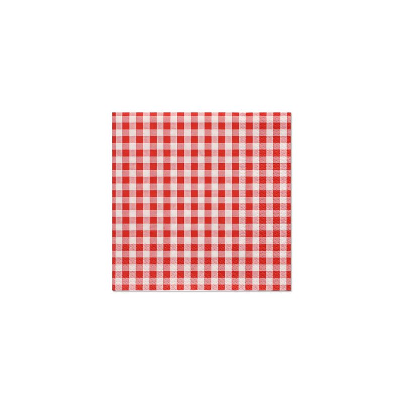 Servietten, rot 3-lagig 1/4-Falz 25 x 25 cm "Vichy Karo" - Bild 1 Servietten, rot 3-lagig 1/4-Falz 25 x 25 cm "Vichy Karo" - Bild 1