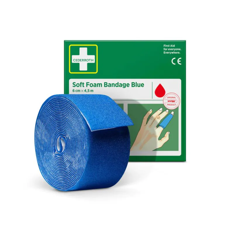 Soft Bandage "Cederroth",  4,5 m x 6 cm, blau
 - Bild 2
