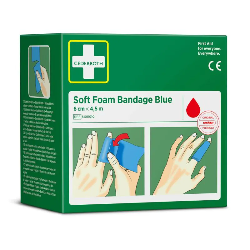 Soft Bandage "Cederroth",  4,5 m x 6 cm, blau
 - Bild 3