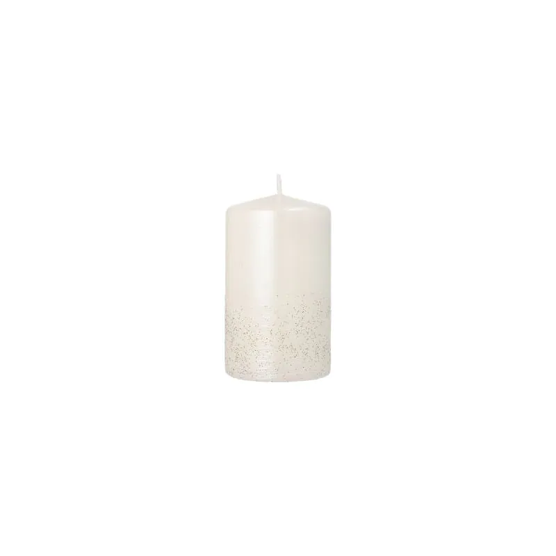 Stumpenkerze "Safe Candle" Ø 60 mm · 100 mm perlmutt "Fia", einzeln cellophaniert - Bild 1 Stumpenkerze "Safe Candle" Ø 60 mm · 100 mm perlmutt "Fia", einzeln cellophaniert - Bild 1