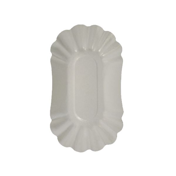 Schalen, Pappe [ff] oval 10,5 cm x 17,5 cm x 3 cm weiss - Bild 1