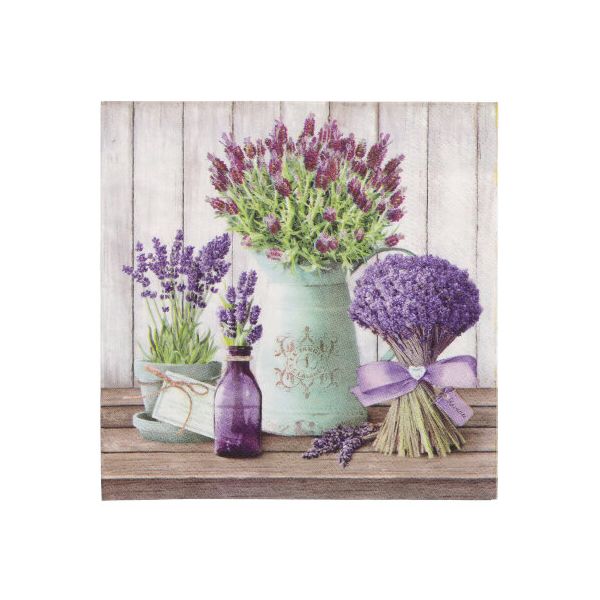 Servietten, 3-lagig 1/4-Falz 33 x 33 cm "Lavande" - Bild 1