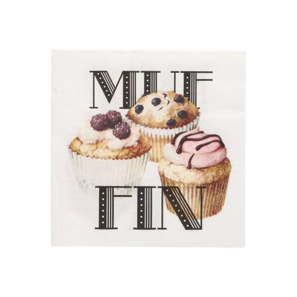 Servietten, 3-lagig 1/4-Falz 33 x 33 cm "Muffin" - Bild 1