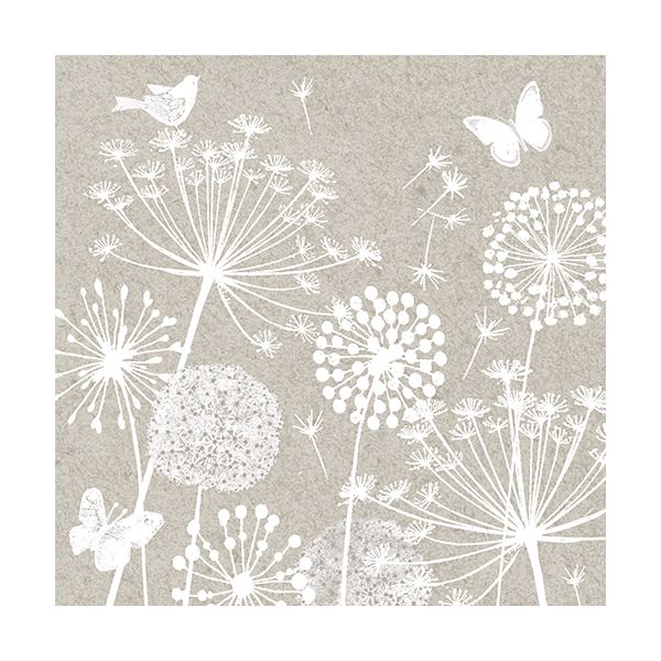 Servietten, 3-lagig 1/4-Falz 33 x 33 cm beige "Meadow" - Bild 1
