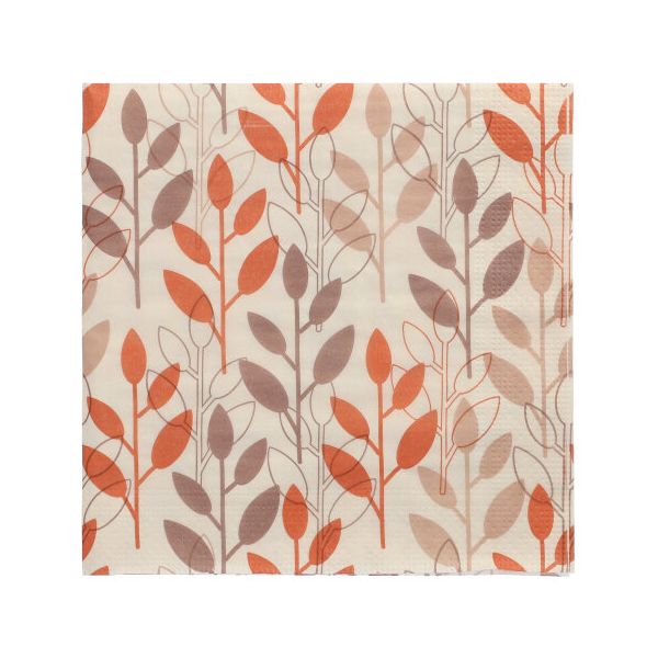 Servietten, 3-lagig 1/4-Falz 33 x 33 cm rost "Branches" - Bild 1