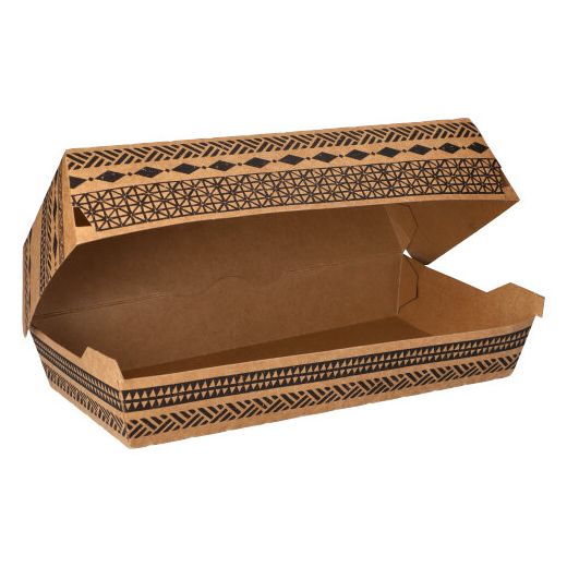 Baguetteboxen, Pappe 7,5 cm x 10,7 cm x 21 cm braun "Maori" groß 1