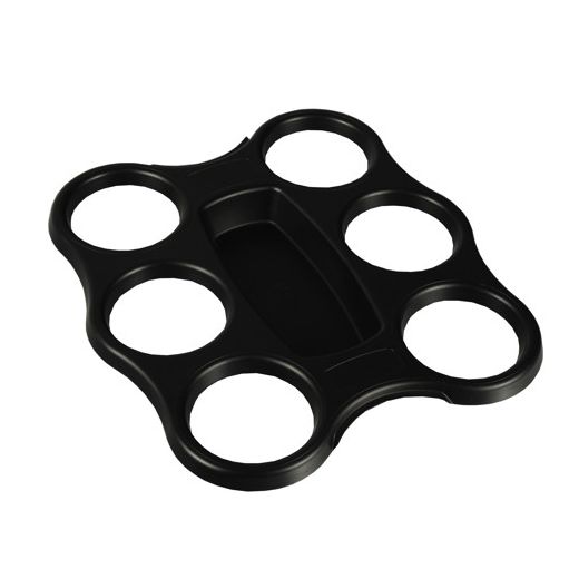Becher-Trays, PS 22,4 cm x 24,4 cm x 2,4 cm schwarz für 6 Becher 1