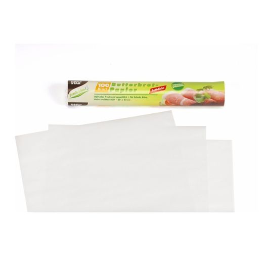 Butterbrotpapier 25 cm x 30 cm weiss 1