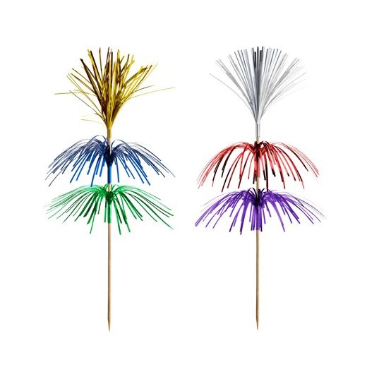 Deko-Picker 18 cm farbig sortiert "Feuerwerk" 3-lagig 1