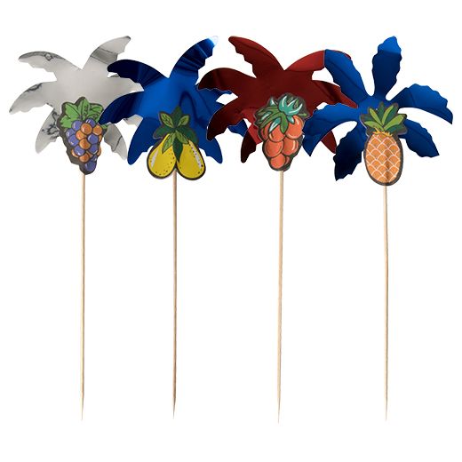 Deko-Picker 19,5 cm farbig sortiert "Palmblätter" 1