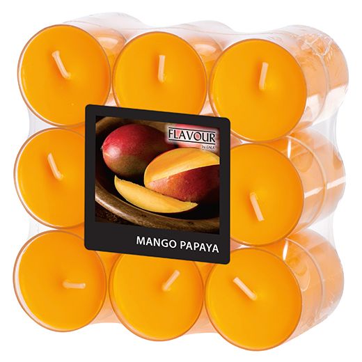 "Flavour by GALA" Duftlichte Ø 38 mm · 24 mm pfirsich - Mango-Papaya in Polycarbonathülle 1