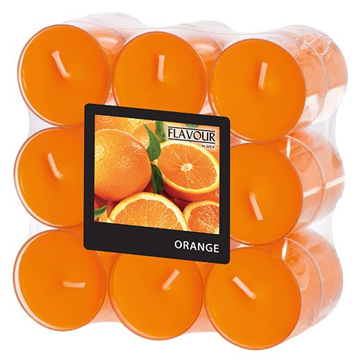 "Flavour by GALA" Duftlichte Ø 38 mm · 24 mm orange - Orange in Polycarbonathülle 1