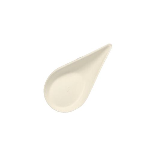 Fingerfood - Teller, Zuckerrohr "pure" 10,5 cm x 5,7 cm weiss "Drop" 1
