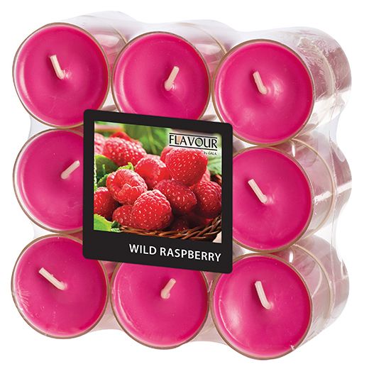 "Flavour by GALA" Duftlichte Ø 38 mm · 24 mm weinrot - Wild Raspberry in Polycarbonathülle 1