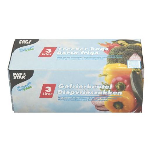 Gefrierbeutel, LLDPE 3 l 32 cm x 25 cm transparent in Faltschachtel 1