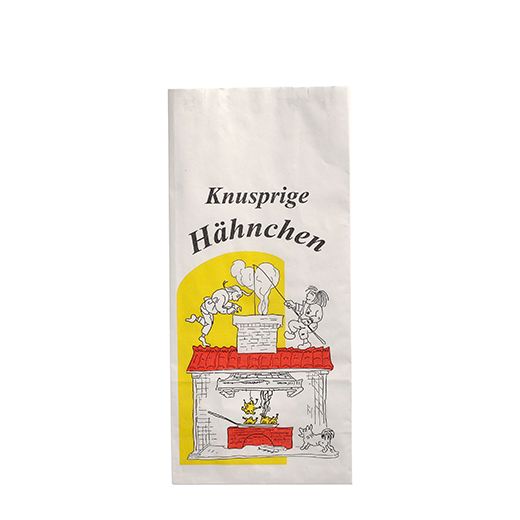 Hähnchenbeutel, Papier mit Alu-Einlage 24 cm x 10,5 cm x 6 cm "Max & Moritz" 1/2 1