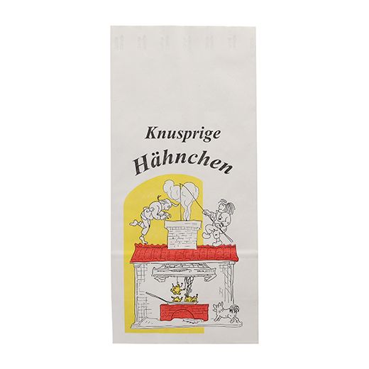 Hähnchenbeutel, Papier mit Alu-Einlage 28 cm x 13 cm x 8 cm "Max & Moritz" 1/1 1