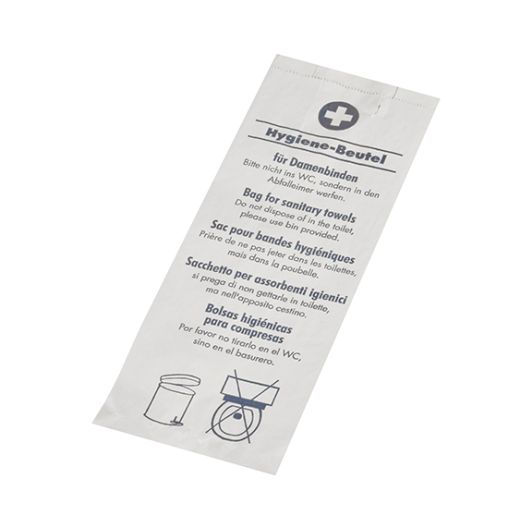 Hygienebeutel 28 cm x 11 cm x 5,5 cm weiss "bedruckt" 1