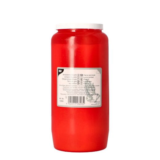Kompositions-Öl-Licht T6 Ø 6,8 cm · 14,2 cm rote Hülle 1