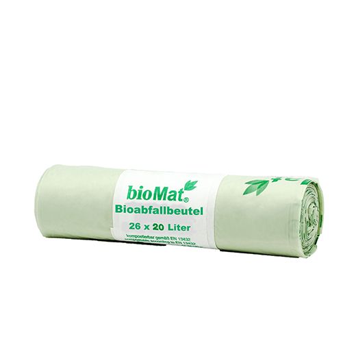 "bioMat" Kompostbeutel auf Stärkebasis 20 l 56 cm x 44 cm mit Tragegriff 1