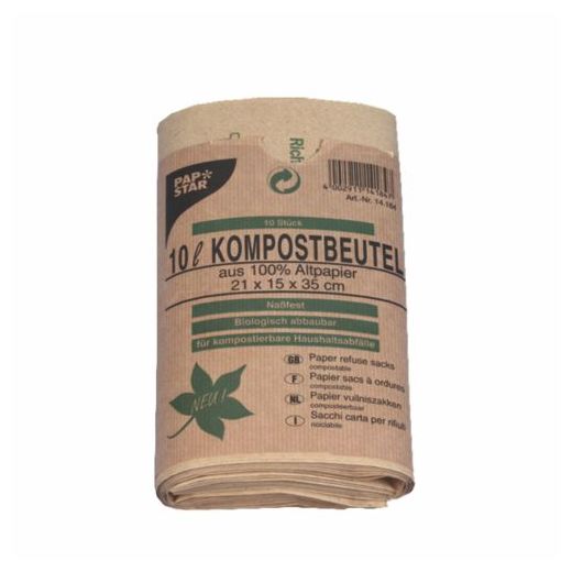 Kompostbeutel aus Papier 10 l 35 cm x 21 cm x 15 cm braun 1