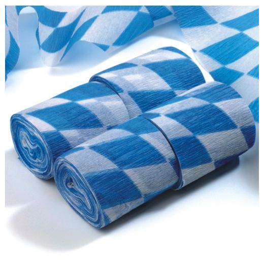 Krepp-Bänder 10 m x 5 cm "Bayrisch Blau" schwer entflammbar 1