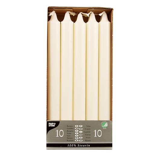 Kronkerzen Ø 2,2 cm · 24 cm weiss aus 100 % Stearin 1