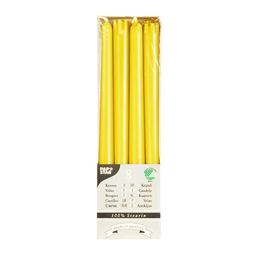 Leuchterkerzen Ø 2,2 cm · 25 cm gelb aus 100 % Stearin 1