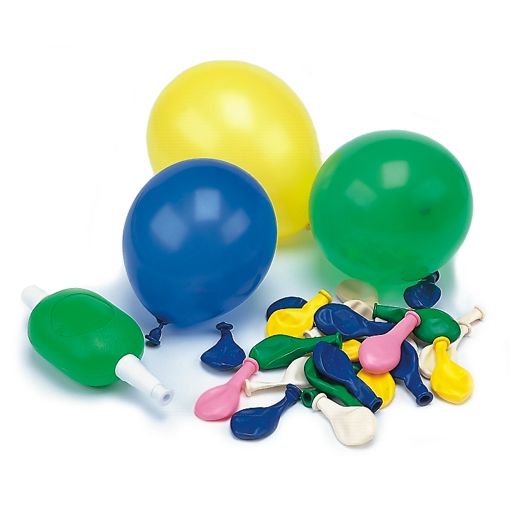Luftballons mit Pumpe Ø 8,5 cm farbig sortiert 1