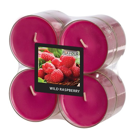 "Flavour by GALA" Maxi Duftlichte Ø 59 mm · 24 mm weinrot - Wild Raspberry in Polycarbonathülle 1