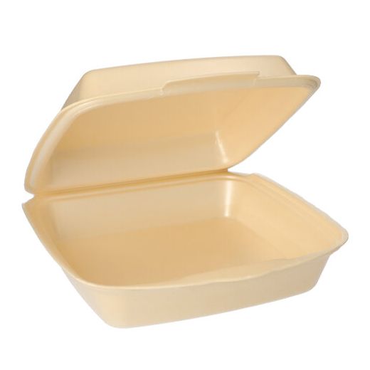 Menüboxen mit Klappdeckel, XPS ungeteilt 7,5 cm x 22,5 cm x 22 cm beige laminiert 1