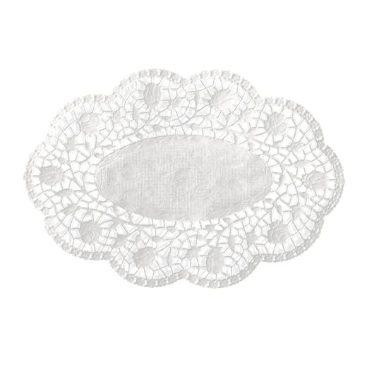 Mokkadeckchen oval 18 cm x 13 cm weiss 1
