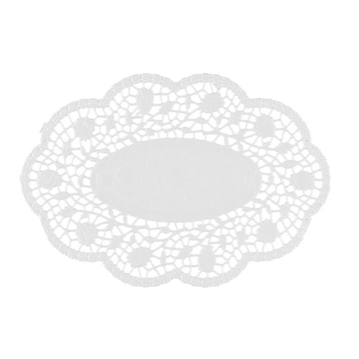 Mokkadeckchen oval 24 cm x 16,5 cm weiss 1