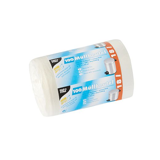 Müllbeutel, HDPE 18 l 52 cm x 46 cm weiss 1