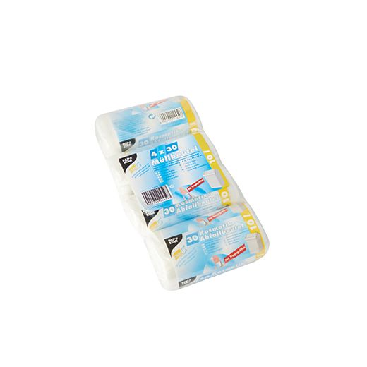 Müllbeutel mit Tragegriffen, HDPE 10 l 42 cm x 39,5 cm transparent 1