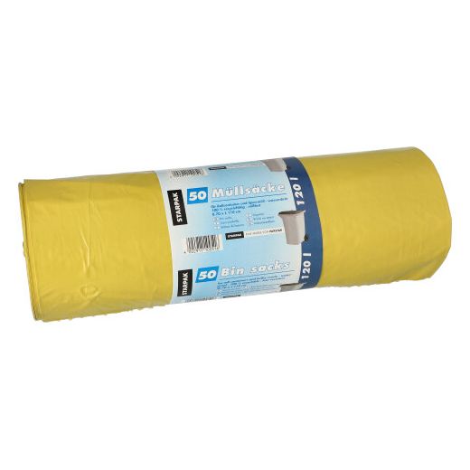 Müllsäcke, LDPE 120 l 110 cm x 70 cm gelb 1