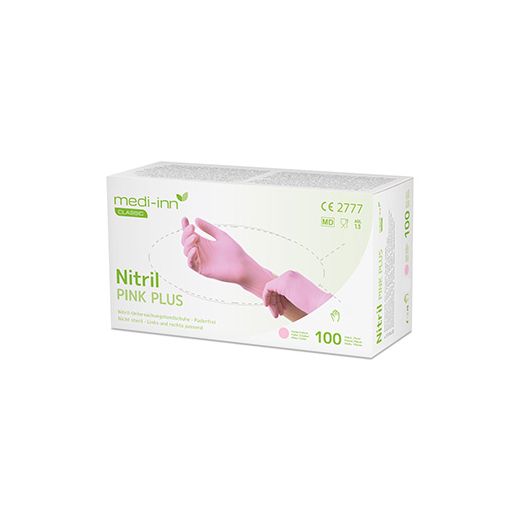"Medi-Inn® Classic" Handschuhe, Nitril puderfrei pink "Nitril Pink Plus" Größe S 1