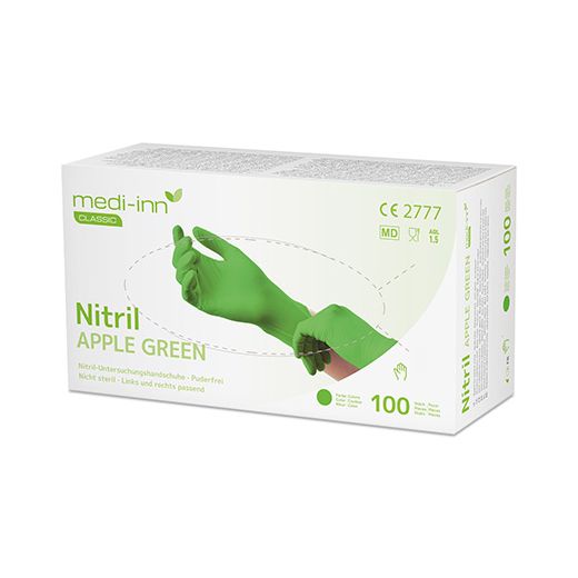 "Medi-Inn® Classic" Handschuhe, Nitril puderfrei apfelgrün "Nitril Apple Green" Größe M 1
