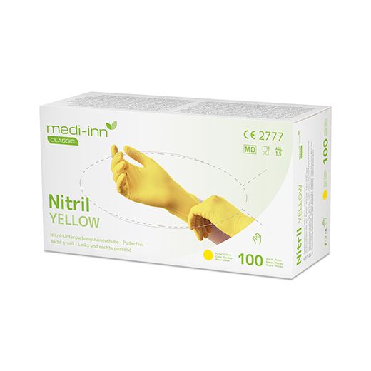 "Medi-Inn® Classic" Handschuhe, Nitril puderfrei gelb "Nitril Yellow" Größe L 1