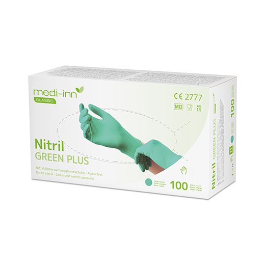 "Medi-Inn® Classic" Handschuhe, Nitril puderfrei "Green Plus" grün Größe L 1