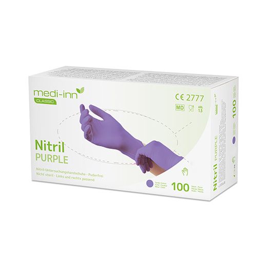"Medi-Inn® Classic" Handschuhe, Nitril puderfrei lila "Nitril Purple" Größe M 1
