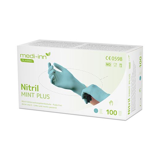 "Medi-Inn® Classic" Handschuhe, Nitril puderfrei mint "Nitril Mint Plus" Größe L 1