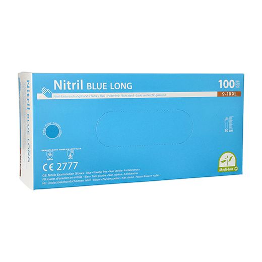 "Medi-Inn®" Handschuhe Nitril puderfrei "Long" blau Größe XL 1