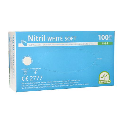 "Medi-Inn®" Handschuhe Nitril puderfrei "White Soft" weiss Größe L 1